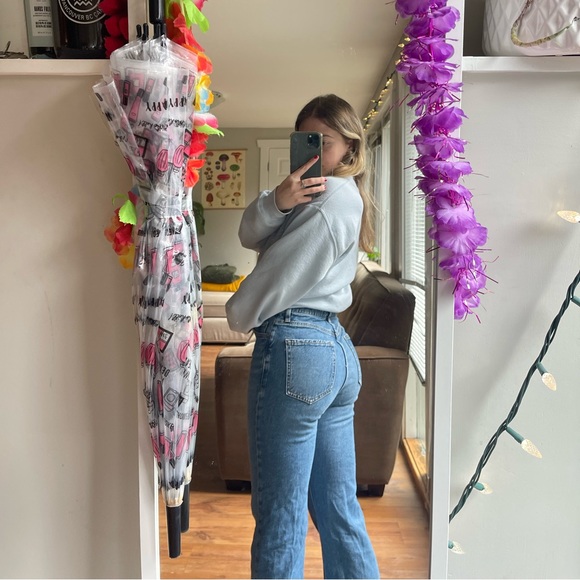 Wide Leg High Waisted Medium Wash Jeans - Picture 5 of 5